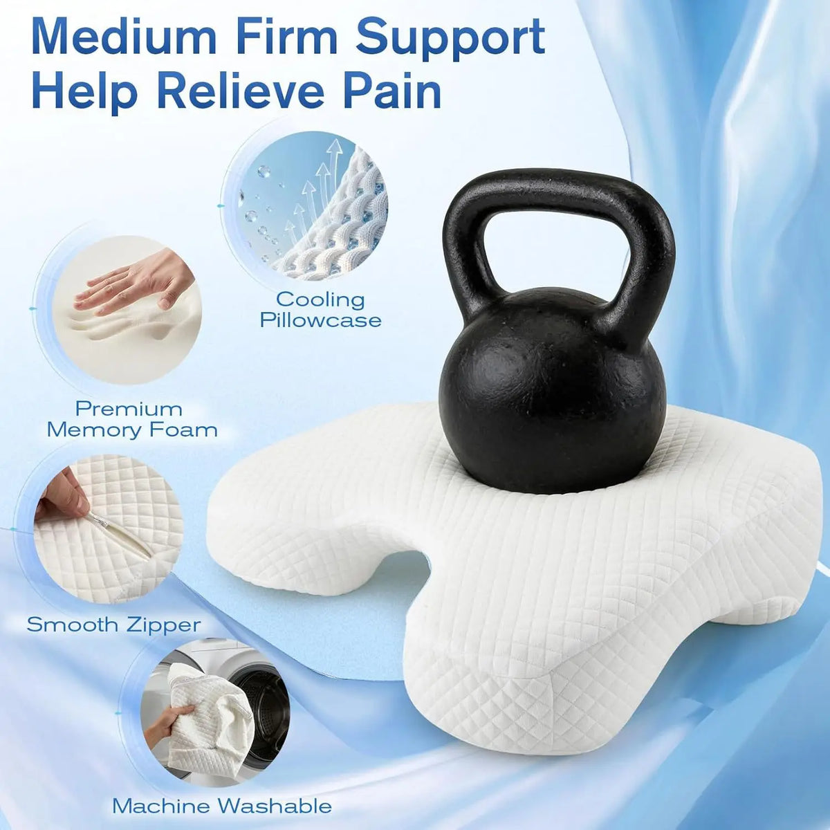 Nester Dream Pillow memory foam, zipper, and washable cover